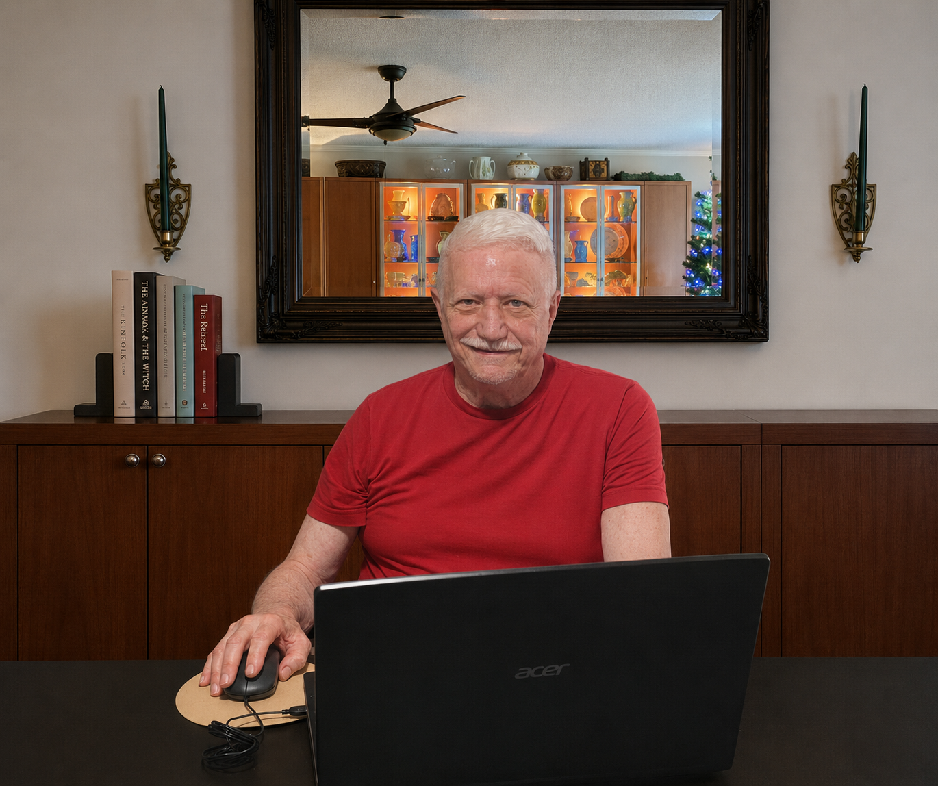 Chris Pergantis, founder of Accelerated Design, Inc., at his home office desk